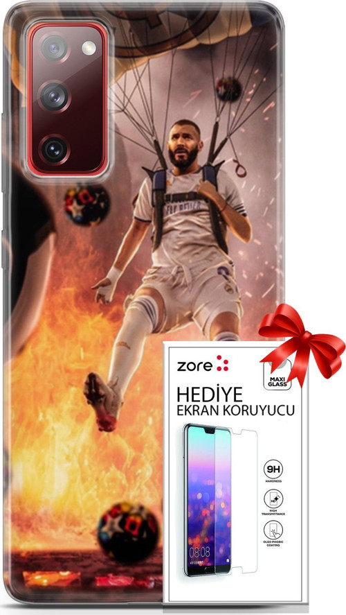 Samsung Galaxy S20 Fe Kılıf Orijinal Seri Supers 03 Karim Benzema Real Madrid Arka Kapak + Ekran Koruyucu