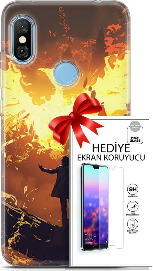 Xiaomi Redmi Note 6 Pro Kılıf Orijinal Seri Neo 13 Mor Panter Fortnite Case Kapak Ekran Koruyucu