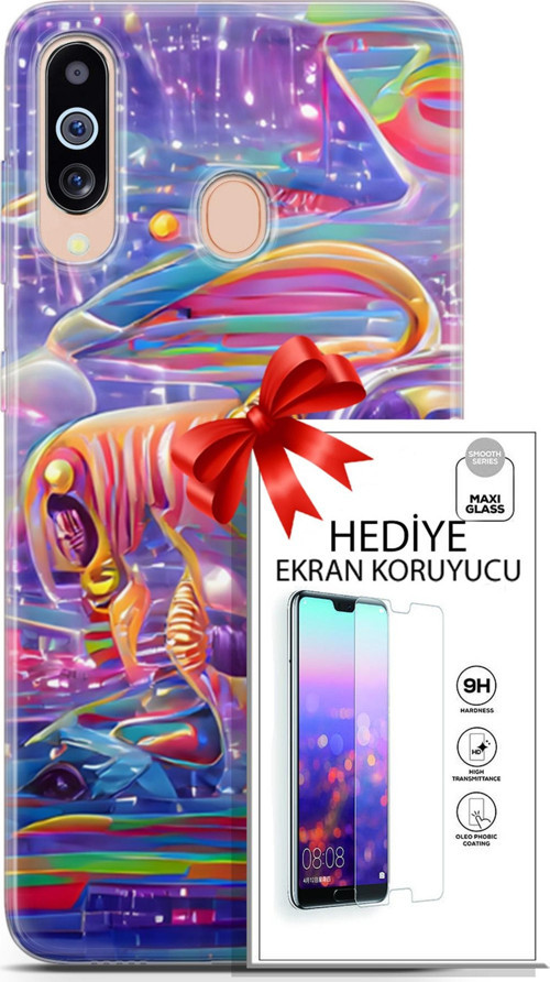 Samsung Galaxy M40 Kılıf Orijinal Seri Cyberpunk 11 4. Boyut 4K Baskılı Kılıf + Ekran Koruyucu Full
