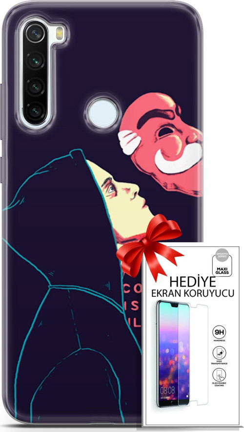 Xiaomi Redmi Note 8T Kılıf Orijinal Seri Algorand 18 Illusion Parlak Kılıf + Ekran Koruyucu Full Koruma