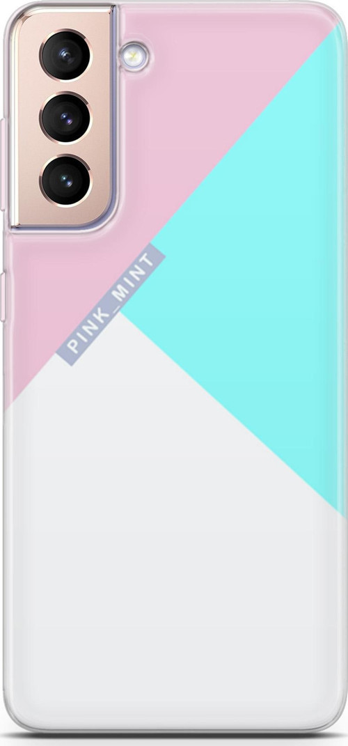 Samsung Galaxy S21 Plus Kılıf Orijinal Seri Typo 08 Pink Mint Baskılı Kılıf