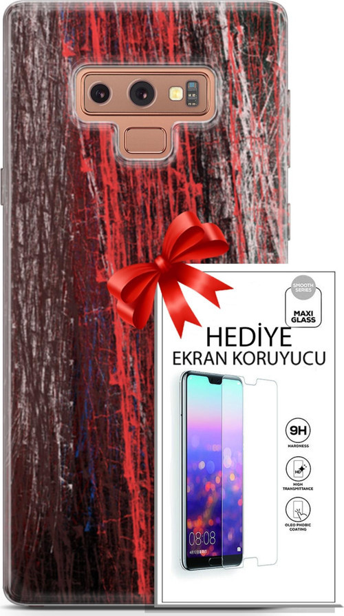 Samsung Galaxy Note 9 Kılıf Orijinal Seri Nature 22 İzler Kap + Ekran Koruyucu