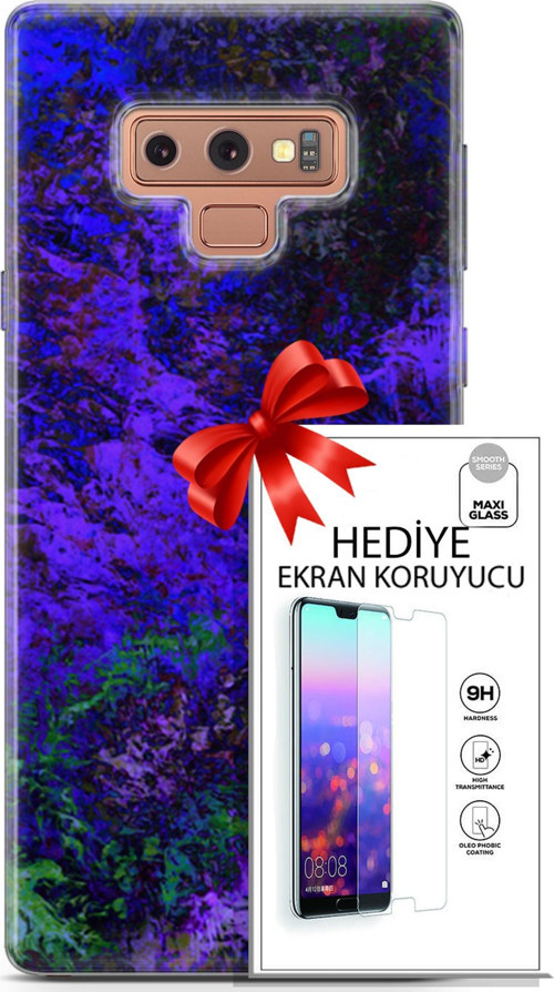 Samsung Galaxy Note 9 Kılıf Orijinal Seri Nature 30 Mor Tonlar Kenarları Şeffaf Kapak Ve Ekran Koruyucu