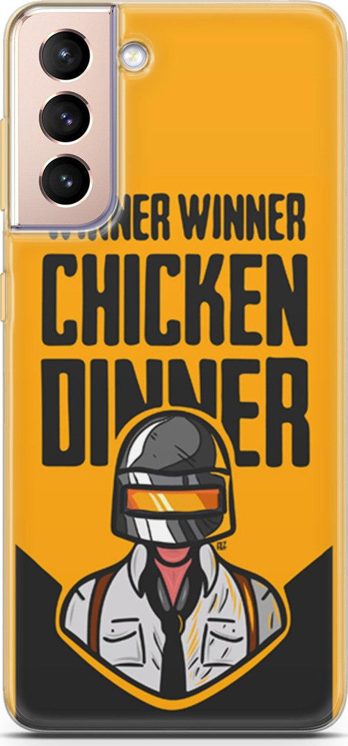 Samsung Galaxy S21 Plus Kılıf Orijinal Seri Typo 17 Winner Chicken Dinner Yumuşak Kılıf