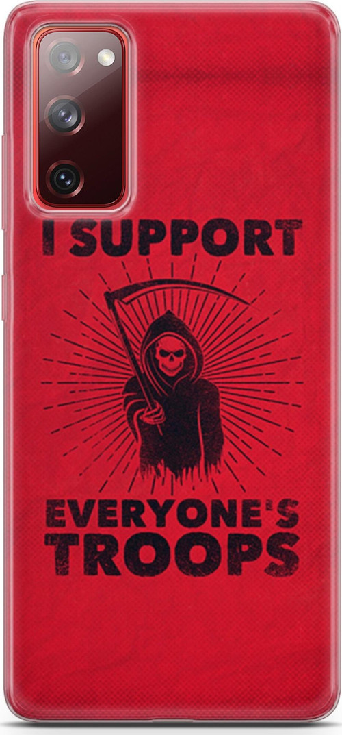 Samsung Galaxy S20 Fe Kılıf Orijinal Seri Typo 11 I Support Everyone'S Troops 4K Baskılı Kılıf