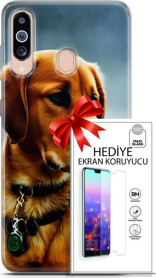 Samsung Galaxy M40 Kılıf Orijinal Seri Dogs 04 Labrador Silikon Kılıf + Ekran Koruyucu Full Koruma