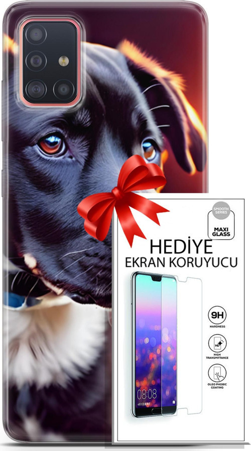 Samsung Galaxy A51 Kılıf Orijinal Seri Dogs 27 Rostov Lazer Kesim Silikon Ekran Koruyucu