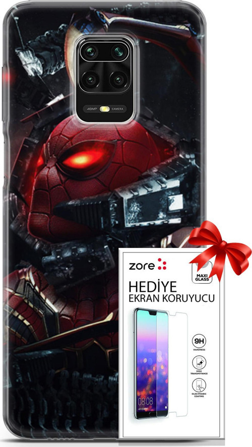 Xiaomi Redmi Note 9 Pro Kılıf Orijinal Seri Supers 20 Doctor Octopus Renkli Kılıf Ekran Koruyucu