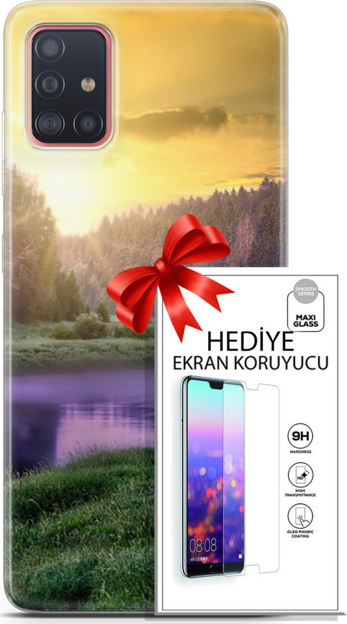 Samsung Galaxy A51 Kılıf Orijinal Seri Fantasy 05 Nehir Koruma Kılıfı + Ekran Koruyucu