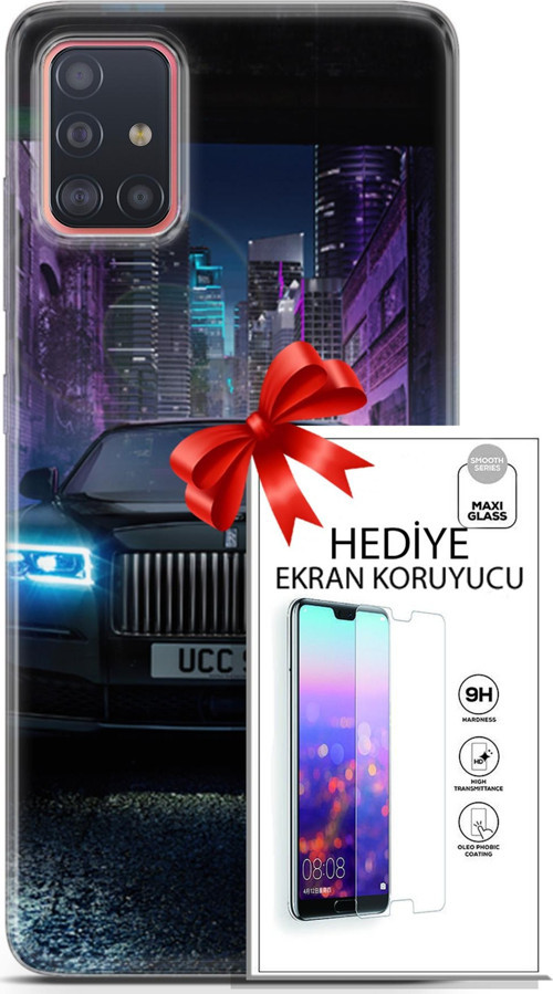 Samsung Galaxy A51 Kılıf Orijinal Seri Fantasy 12 Rolls Royce Tasarım Kılıf + Ekran Koruyucu