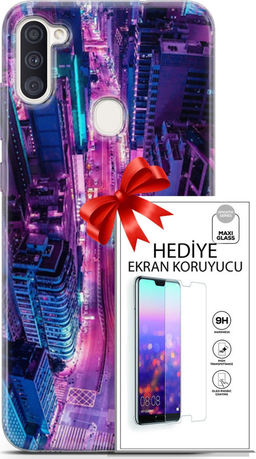 Samsung Galaxy M11 Kılıf Orijinal Seri Cyberpunk 22 Usa Kap + Ekran Koruyucu