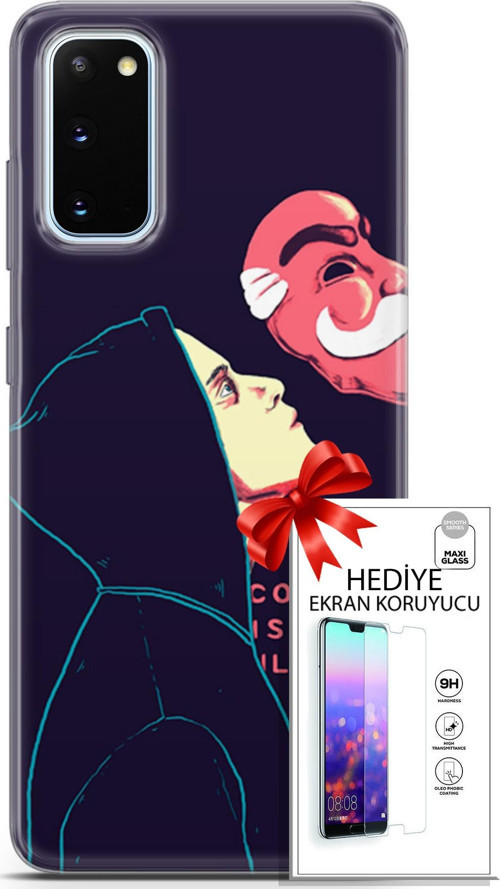 Samsung Galaxy S20 Kılıf Orijinal Seri Algorand 18 Illusion Parlak Kılıf + Ekran Koruyucu Full Koruma