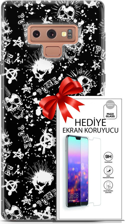 Samsung Galaxy Note 9 Kılıf Orijinal Seri Punky 23 Çarşı Punk Telefon Kabı Ve Ekran Koruyucu
