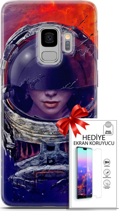 Samsung Galaxy S9 Kılıf Orijinal Seri Algorand 17 Astrolojika Yumuşak Kılıf + Ekran Koruyucu