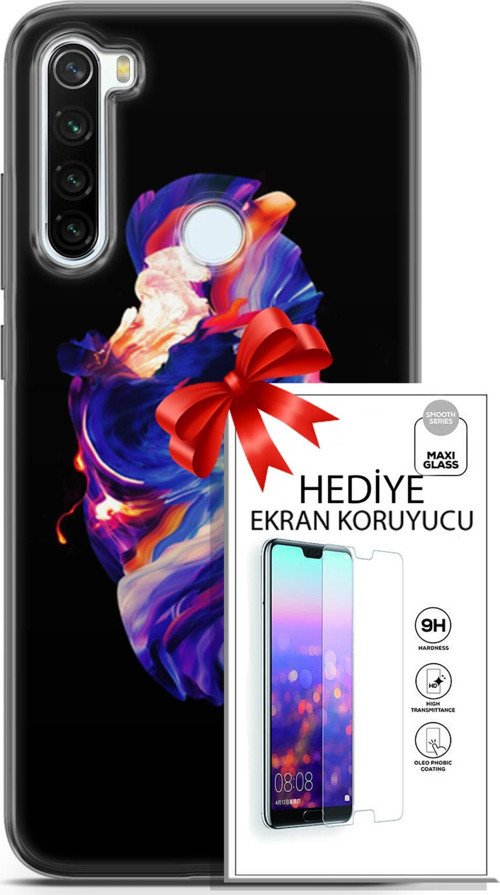 Xiaomi Redmi Note 8T Kılıf Orijinal Seri Cardano 12 Wallpapaer Tasarım Kılıf + Ekran Koruyucu