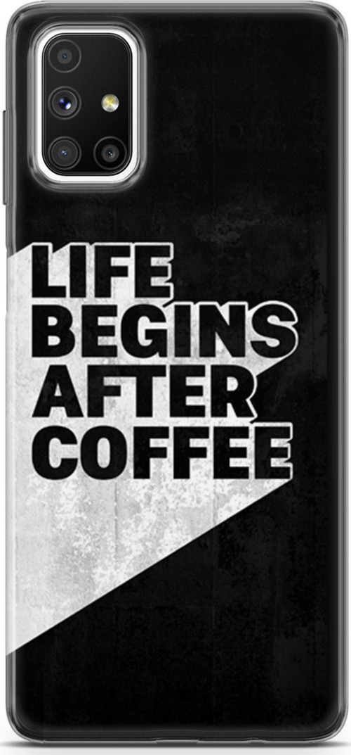 Samsung Galaxy M51 Kılıf Orijinal Seri Typo 02 Life Begins After Coffee Kapak