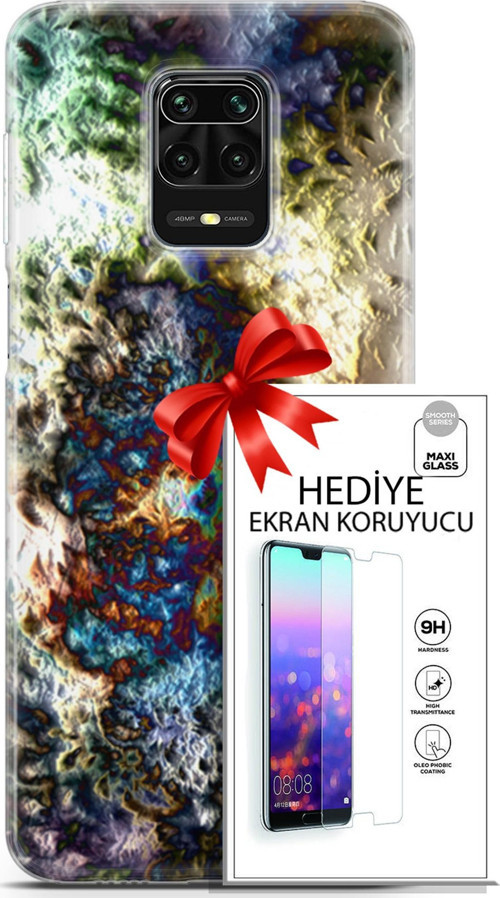 Xiaomi Redmi Note 9S Kılıf Orijinal Seri Nature 13 Volkanik Case Kapak Ekran Koruyucu