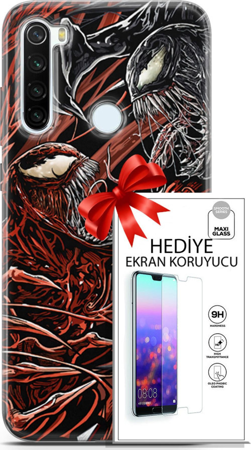 Xiaomi Redmi Note 8T Kılıf Orijinal Seri Cardano 21 Stranger Darbe Önleyici Kapak + Ön Ekran Koruyucu