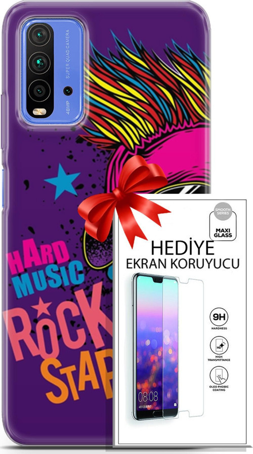 Xiaomi Redmi 9T Kılıf Orijinal Seri Punky 16 Rockstar Hediyelik Kılıf Ve Ekran Koruyucu