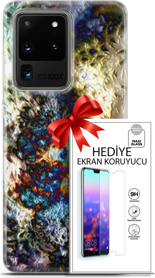 Samsung Galaxy S20 Ultra Kılıf Orijinal Seri Nature 13 Volkanik Case Kapak Ekran Koruyucu