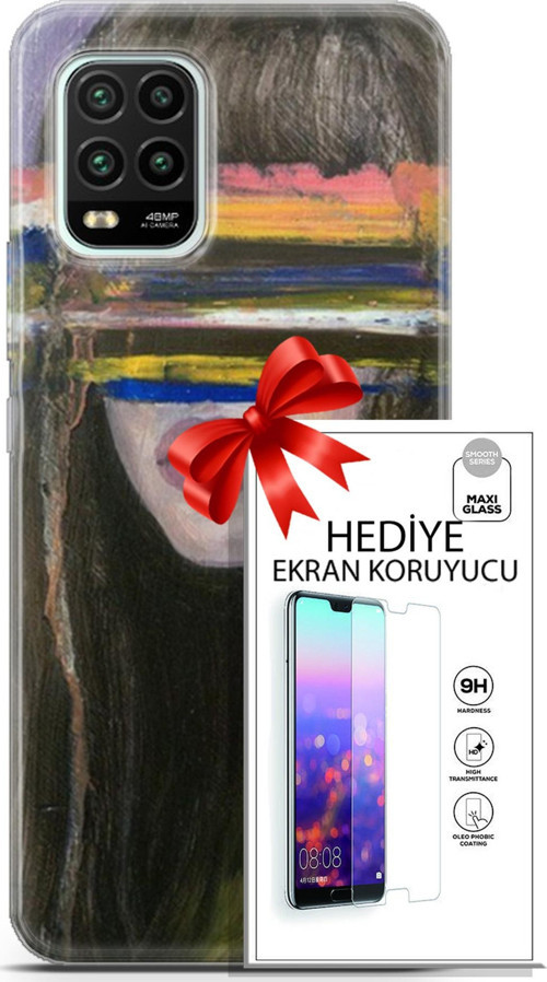 Xiaomi Mi 10 Lite 5G Kılıf Orijinal Seri Soul 21 Gözü Maskeli Darbe Önleyici Kapak + Ön Ekran Koruyucu