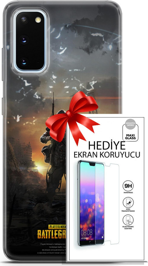 Samsung Galaxy S20 Kılıf Orijinal Seri Pubg 23 Playerunknown'S Telefon Kabı Ve Ekran Koruyucu