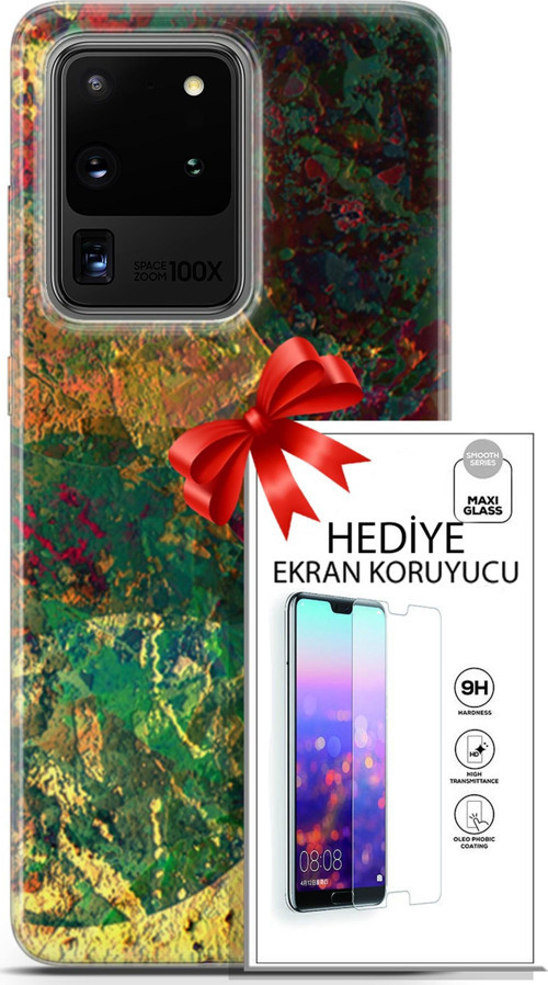 Samsung Galaxy S20 Ultra Kılıf Orijinal Seri Nature 26 Çok Renkli Soft Kapak + Ekran Koruyucu