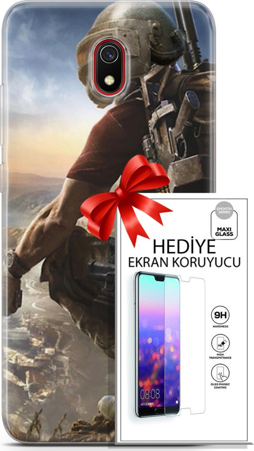 Xiaomi Redmi 8A Kılıf Orijinal Seri Pubg 10 Mobile Full Hd Kılıf + Ekran Koruyucu