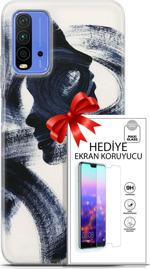 Xiaomi Redmi 9T Kılıf Orijinal Seri Soul 10 2 Yüzlü Full Hd Kılıf + Ekran Koruyucu