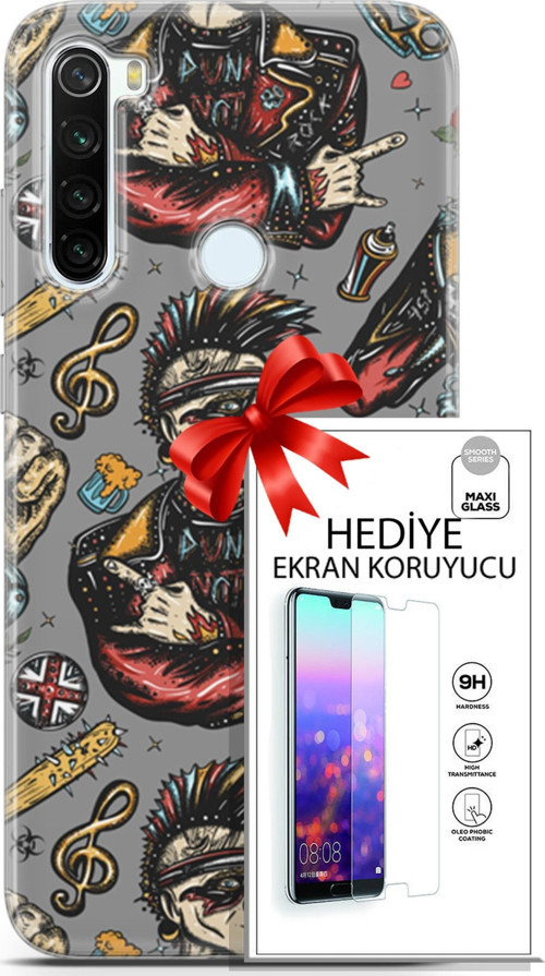 Xiaomi Redmi Note 8T Kılıf Orijinal Seri Punky 24 Heavy Metal Darbe Emici Kılıf + Ekran Koruyucu