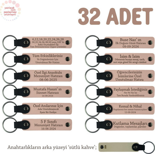 Yavru Ağzı & S.Kahve, Özel Organizasyonlar İçin Üzerine İsim Ve Yazı Yazılabilen, 32' li Anahtarlık