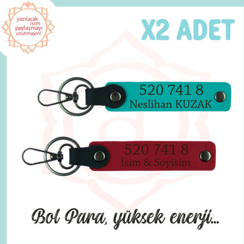 Kırmızı-Koyu Turkuaz, Kişiselleştirilebilir Anahtarlık, Sevdiklerinize Enerji Dolu Hediye 520 741 8