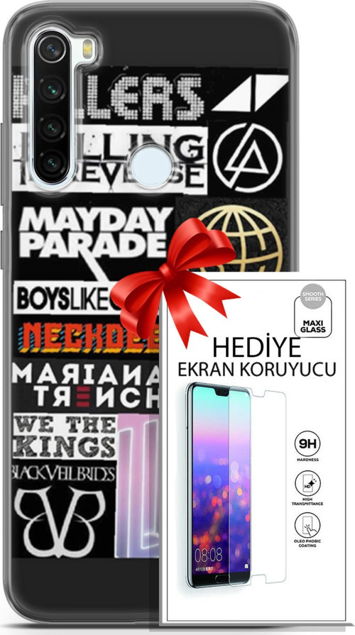 Xiaomi Redmi Note 8T Kılıf Orijinal Seri Punky 28 Killers İz Bırakmayan Kılıf + Ön Ekran Koruyucu
