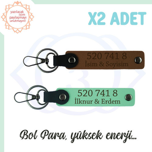 A Kahve-Yeşil, Kişiselleştirilebilir, Başarı Dolu, Hediyelik 520 741 8 Manevi Huzur 2'li Anahtarlık