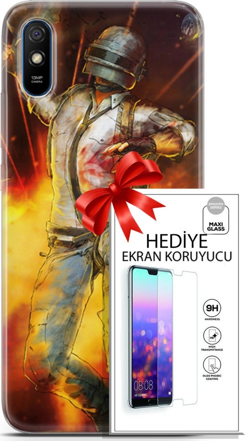 Xiaomi Redmi 9A Kılıf Orijinal Seri Pubg 06 Tavalı Karakter Koruyucu Kapak Ekran Koruyucu
