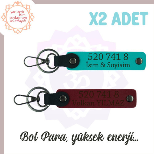 Koyu Turkuaz-Bordo, İsme Özel Tasarım Manevi Güç Veren Özel Hediye 520 741 8 Başarı 2'li Anahtarlık