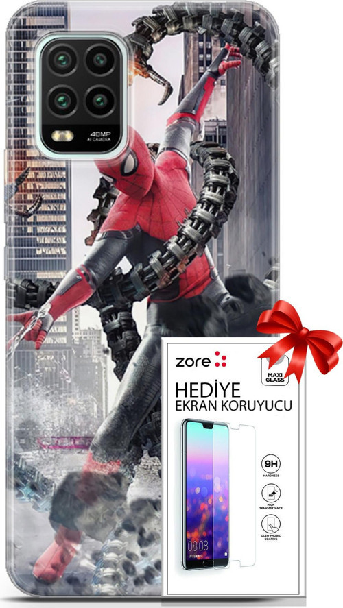Xiaomi Mi 10 Lite 5G Kılıf Orijinal Seri Supers 25 No Way Home Soyulmayan Kılıf + Ekran Koruyucu Ful