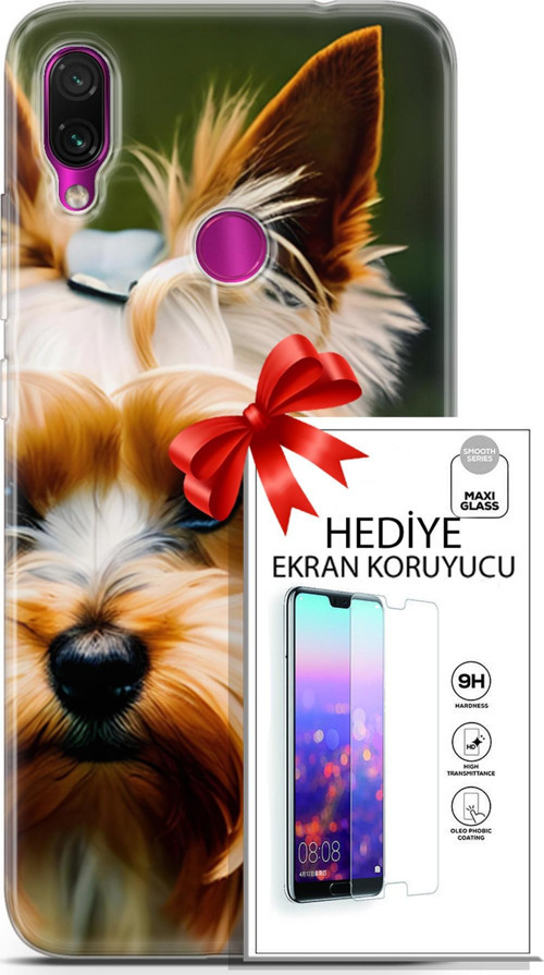 Xiaomi Redmi Note 7 Kılıf Orijinal Seri Dogs 13 Yorkshire Terriyer Case Kapak Ekran Koruyucu