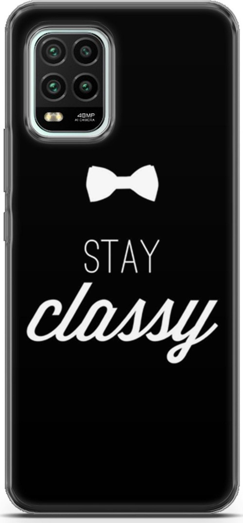 Xiaomi Mi 10 Lite 5G Kılıf Orijinal Seri Typo 18 Stay Classy Parlak Kılıf