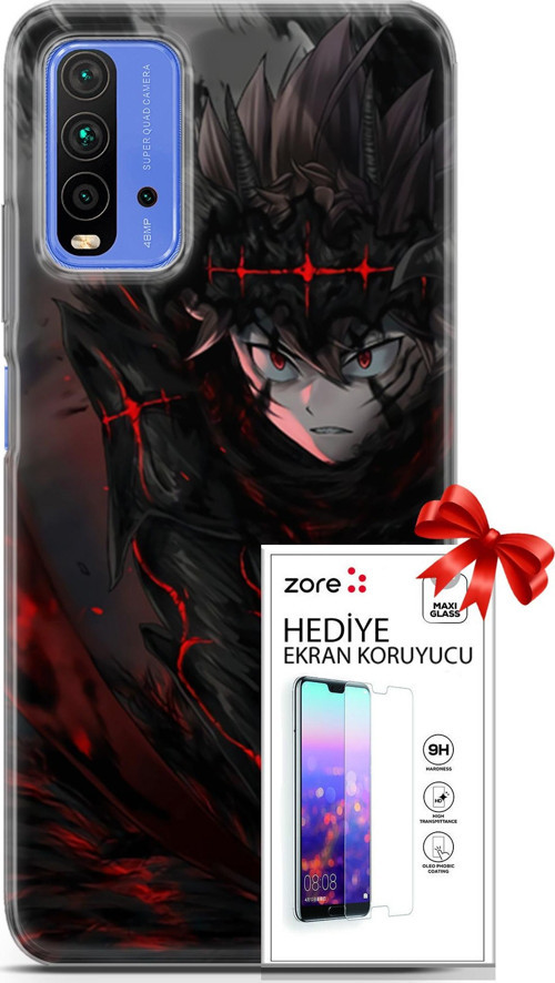 Xiaomi Redmi 9T Kılıf Orijinal Seri Supers 14 Asta Devil Anime Cover Kılıf + Ön Ekran Koruyucu