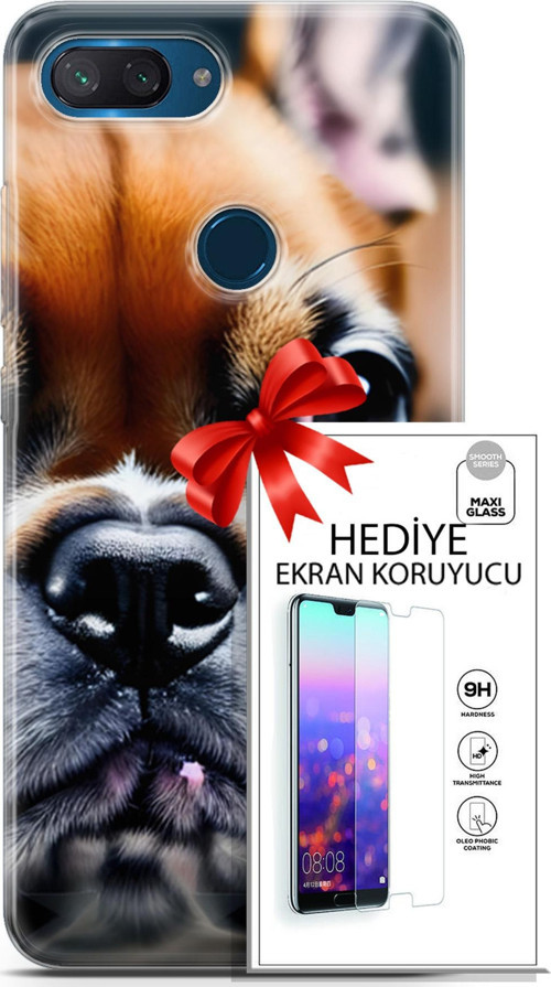 Xiaomi Mi 8 Lite Kılıf Orijinal Seri Dogs 10 İngiliz Mastiff Full Hd Kılıf + Ekran Koruyucu