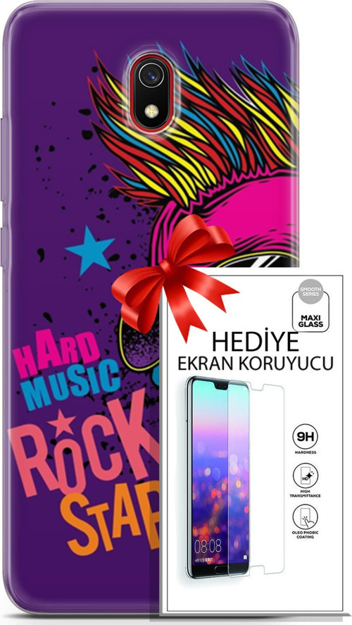 Xiaomi Redmi 8A Kılıf Orijinal Seri Punky 16 Rockstar Hediyelik Kılıf Ve Ekran Koruyucu