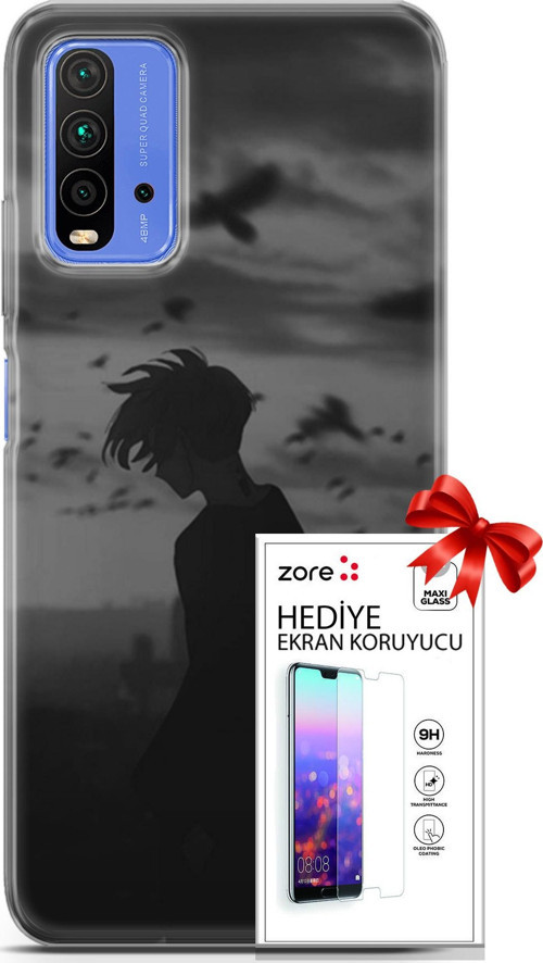 Xiaomi Redmi 9T Kılıf Orijinal Seri Supers 26 Gambar Anime Soft Kapak + Ekran Koruyucu