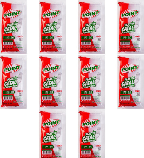 Plastik Lüx Şeffaf Çatal - 18 Cm. - 3.2 Gr. - 50 Adetlik 10 Paket