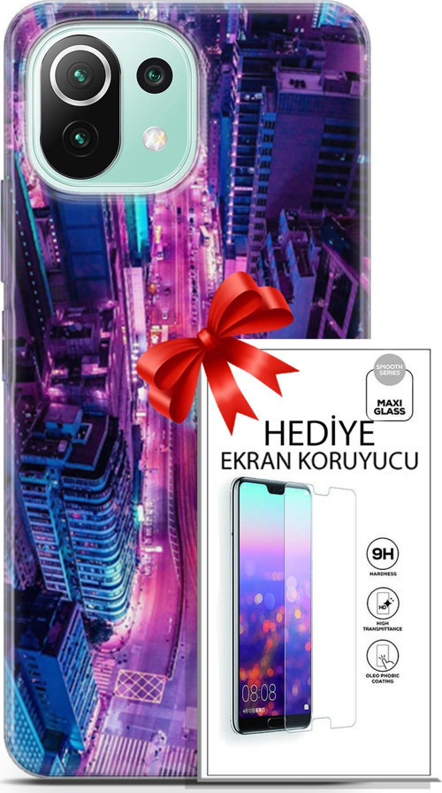 Xiaomi 11 Lite 5G Ne Kılıf Orijinal Seri Cyberpunk 22 Usa Kap + Ekran Koruyucu