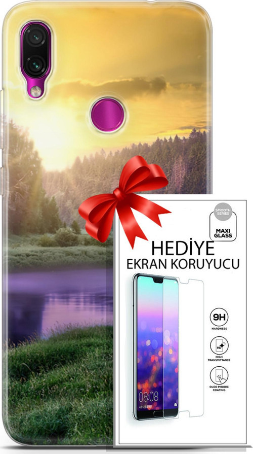 Xiaomi Redmi Note 7 Kılıf Orijinal Seri Fantasy 05 Nehir Koruma Kılıfı + Ekran Koruyucu