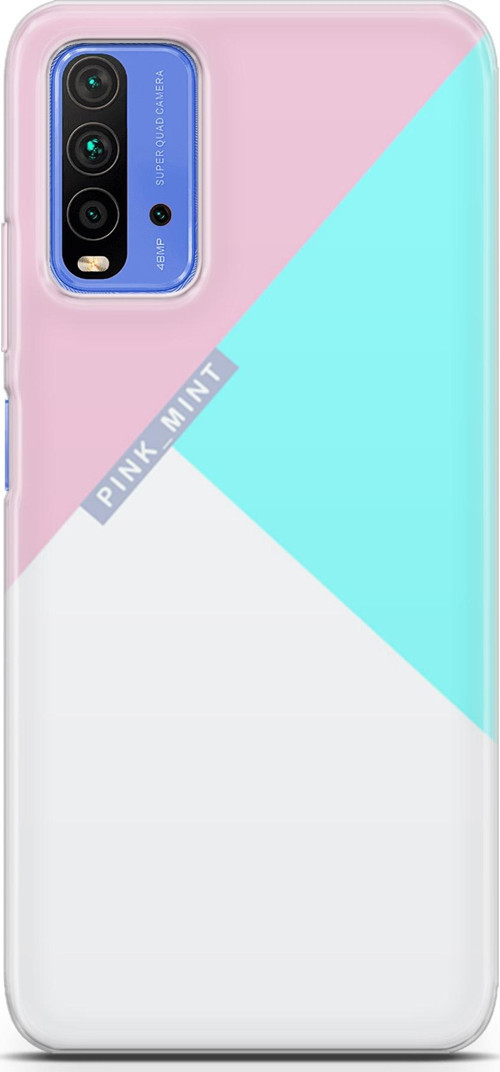 Xiaomi Redmi 9T Kılıf Orijinal Seri Typo 08 Pink Mint Baskılı Kılıf