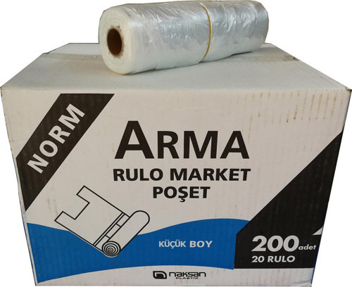 Rulo Şeffaf Market Poşet Torba - Hışır Atlet Poşet -Küçük Boy - 200 Adetlik 20 Rulo / Koli