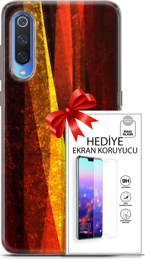 Xiaomi Mi 9 Kılıf Orijinal Seri Nature 17 Sarı Katman Yumuşak Kılıf + Ekran Koruyucu