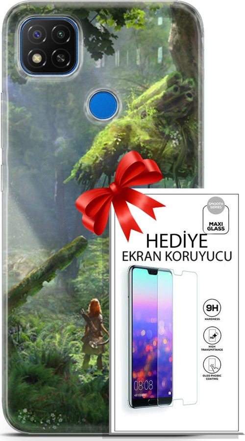 Xiaomi Redmi 10A Kılıf Orijinal Seri Cardano 13 Orman Case Kapak Ekran Koruyucu